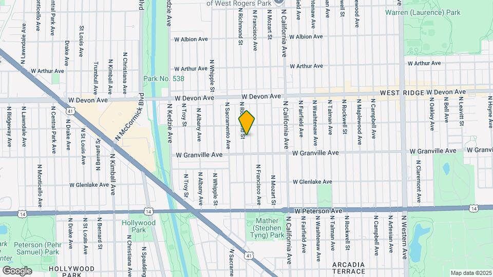 6229 N Richmond St Map and Location Details