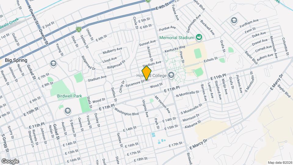 1504 Sycamore St Map and Location Details