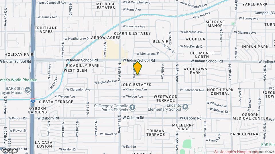 1735 W Fairmount Ave Map and Location Details