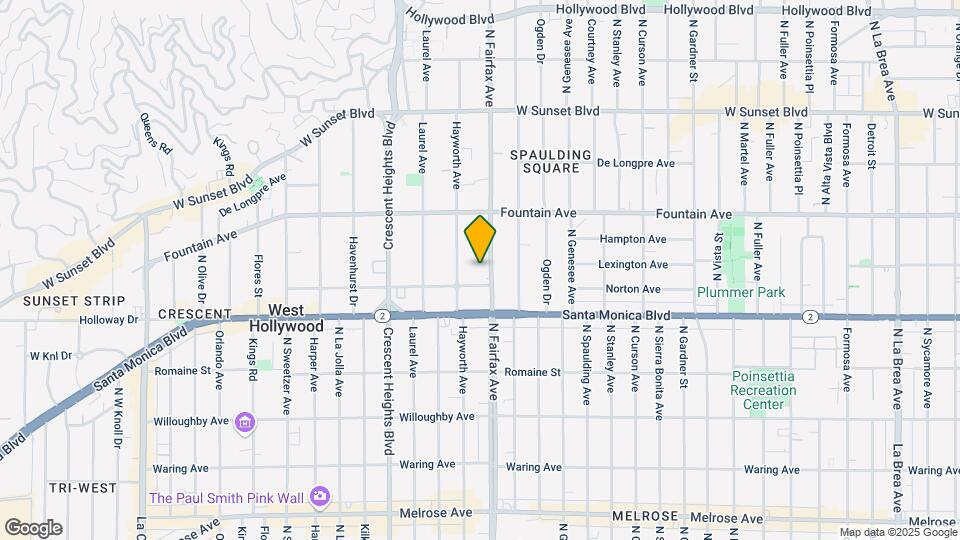 1215 N Fairfax Ave, Unit 1217 Map and Location Details