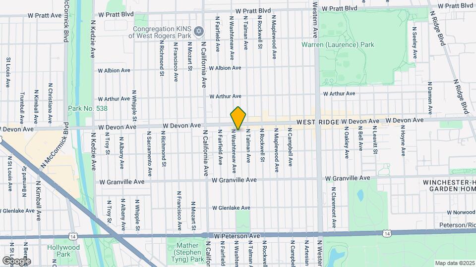 6341-6345 N Washtenaw Ave Map and Location Details