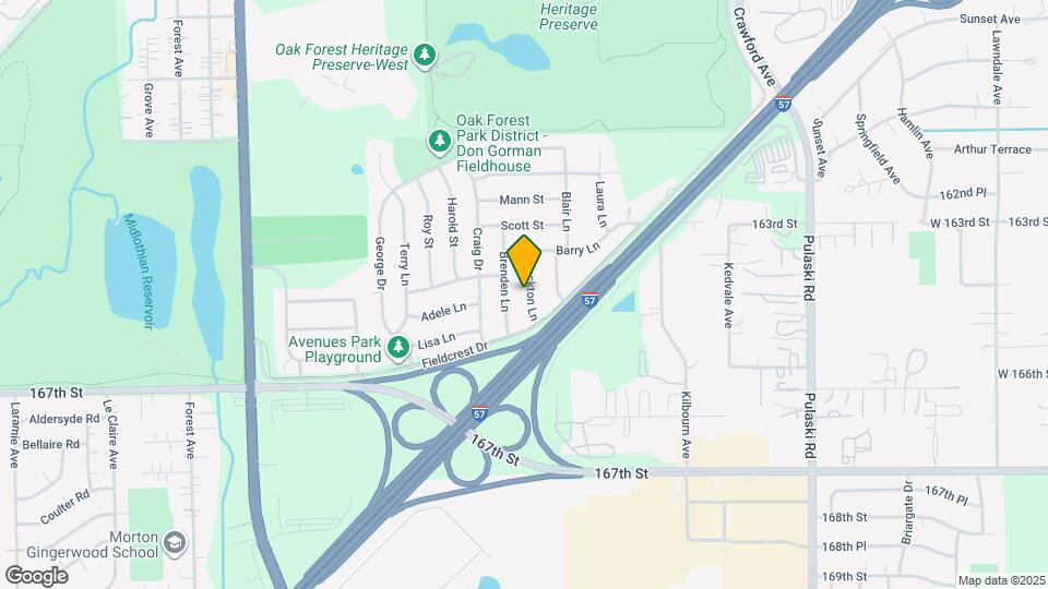 16508 Brockton Ln Map and Location Details