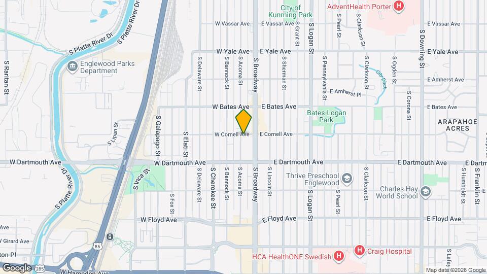 3000 S Acoma St Mapa y Detalles de la Ubicación