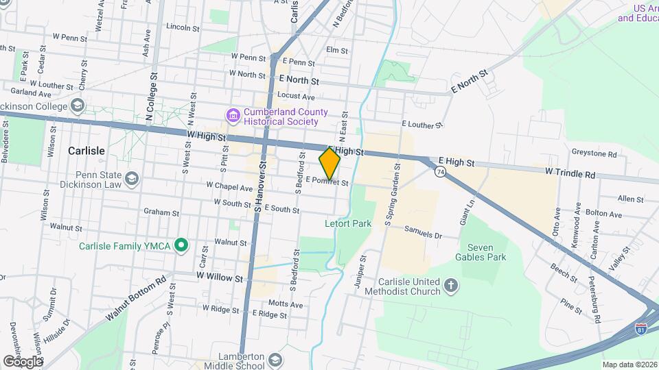 166 E Pomfret St Map and Location Details