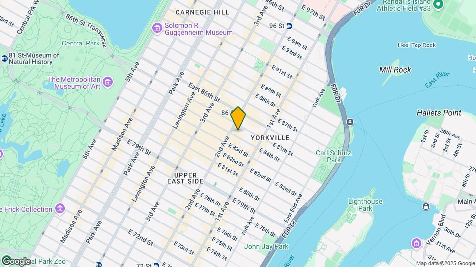 307 E 84th St Mapa y Detalles de la Ubicación