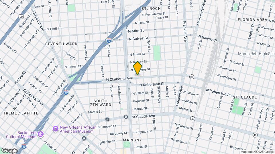 1601 Marigny St Map and Location Details