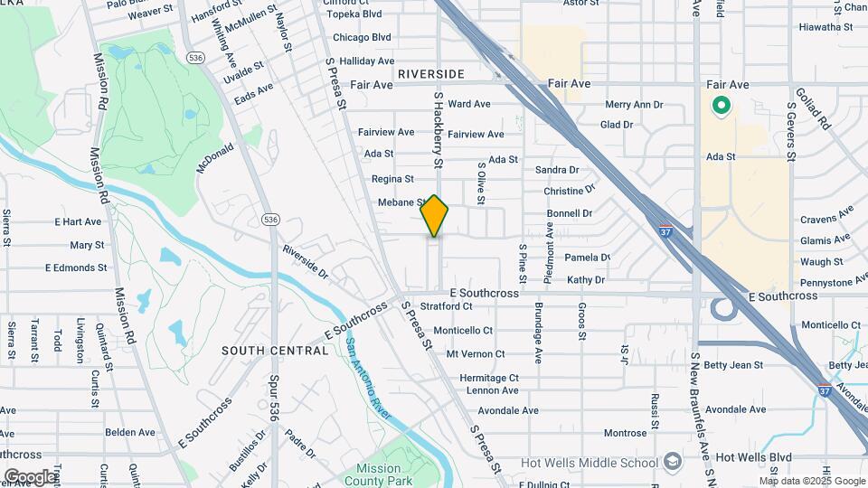 4611 S Hackberry St Map and Location Details