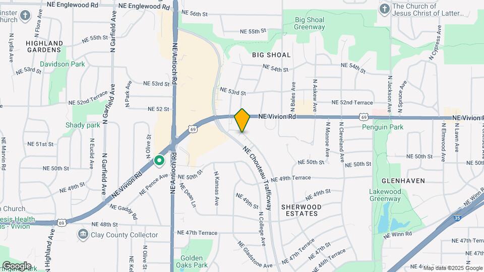 5135 NE Chouteau Trafficway Map and Location Details