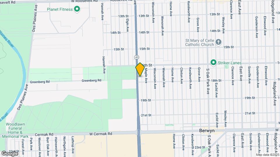 1645 S Harlem Ave Map and Location Details