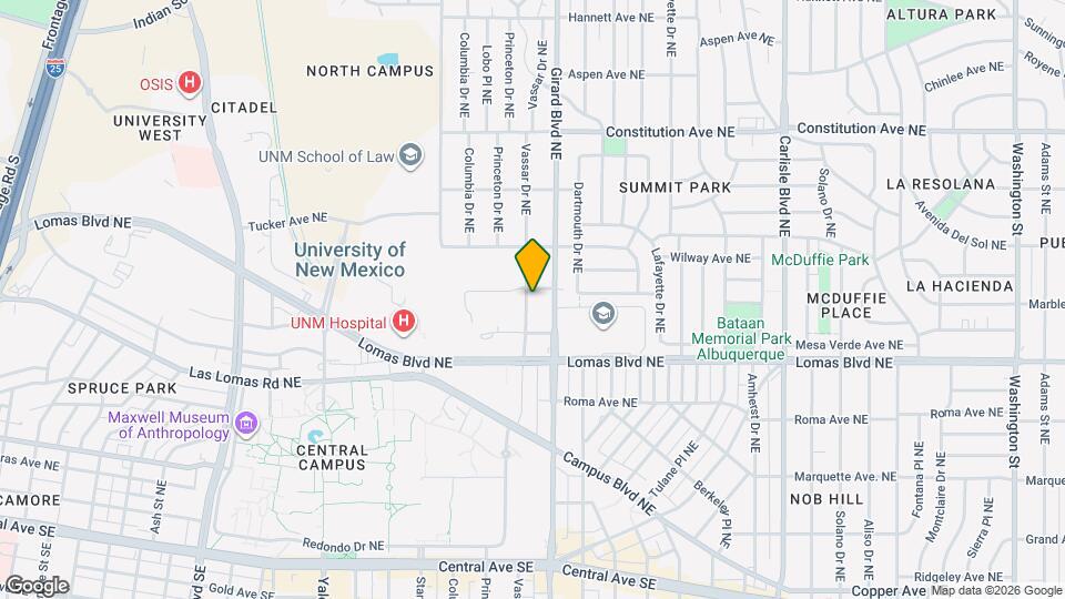 820 Vassar Dr NE Map and Location Details