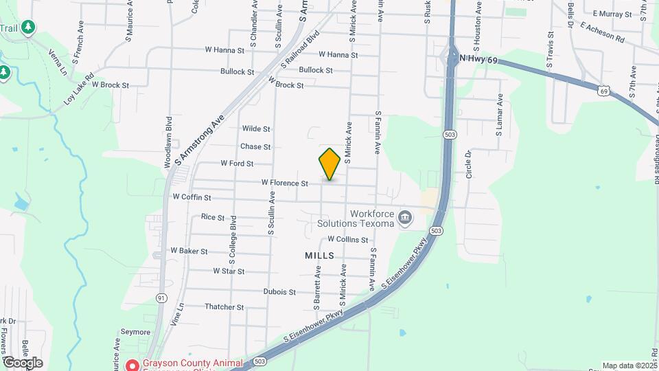 626 W Florence St Map and Location Details