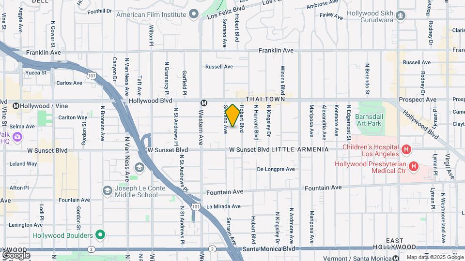 1544 N Serrano Ave Map and Location Details