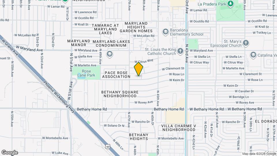 4606 W Rose Ln Map and Location Details