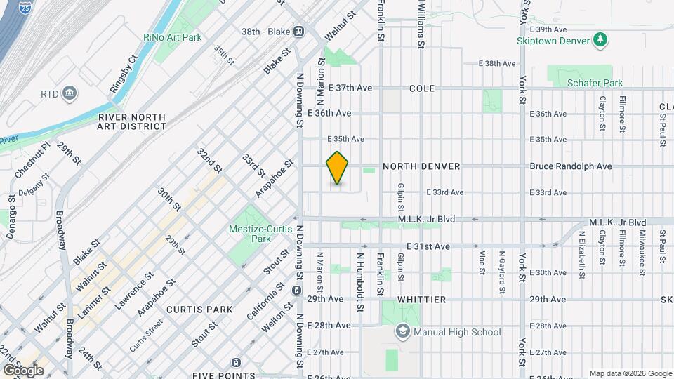 1337 E 33rd Ave Map and Location Details