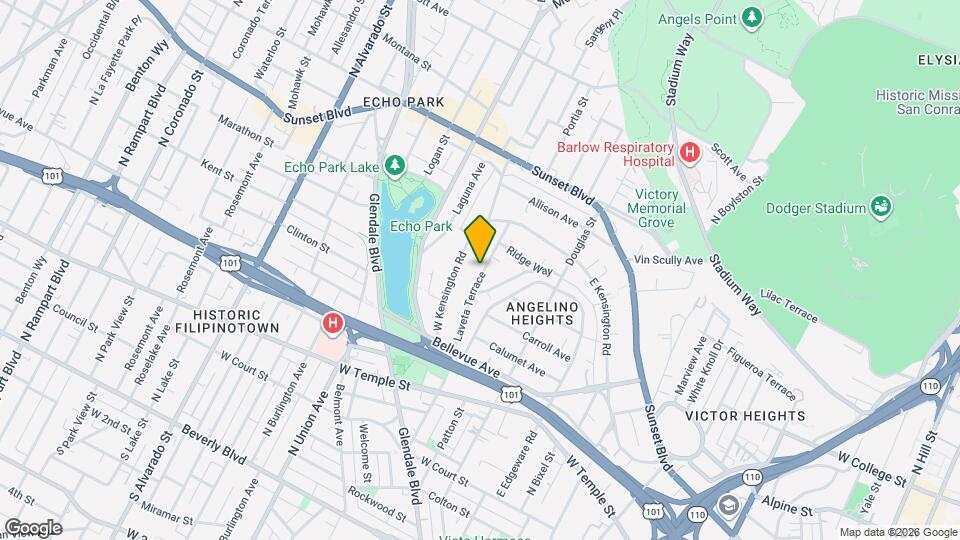 827 Laveta Ter, Unit SilverlakeEchoPark rental Map and Location Details