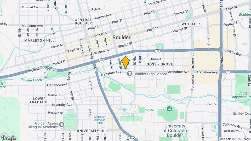 1525 Arapahoe Ave Map and Location Details