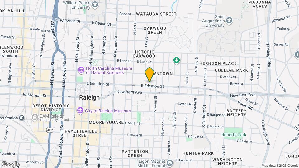 555 E Edenton St Map and Location Details