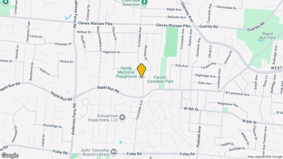 993 Covedale Ave Map and Location Details