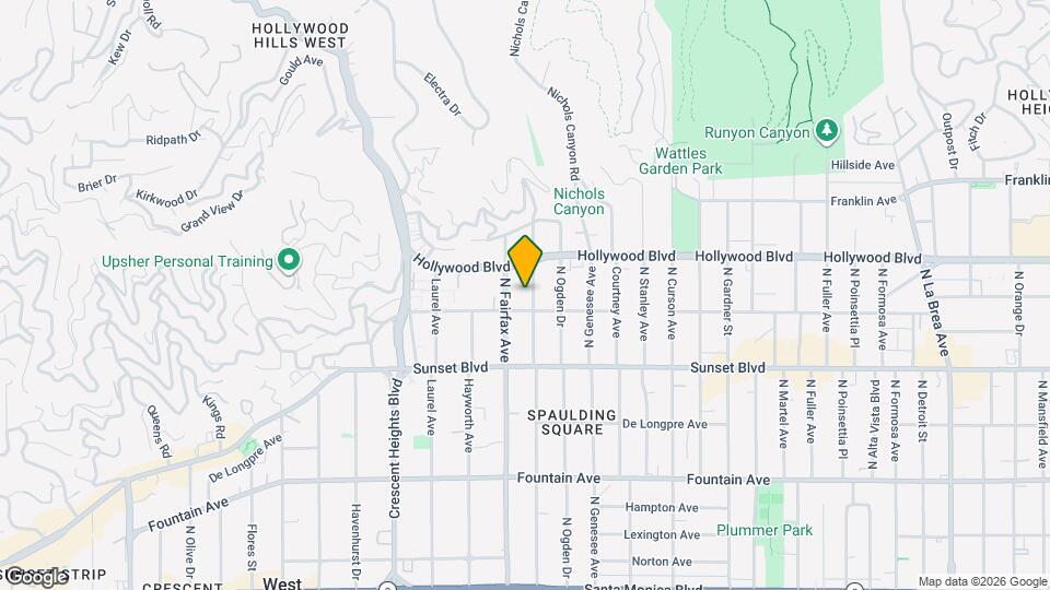 1617 N Orange Grove Ave Mapa y Detalles de la Ubicación