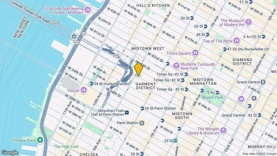 350 W 38th St Map and Location Details