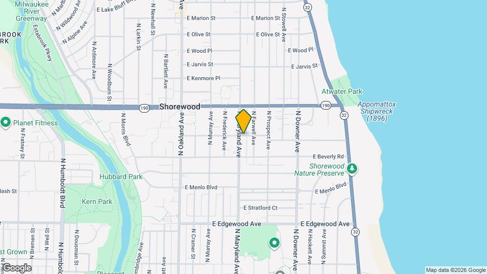 2201 E Shorewood Blvd Mapa y Detalles de la Ubicación