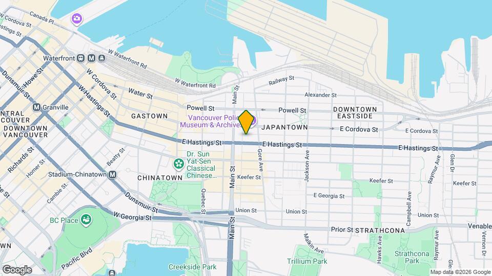 239-241 E Hastings St Map and Location Details