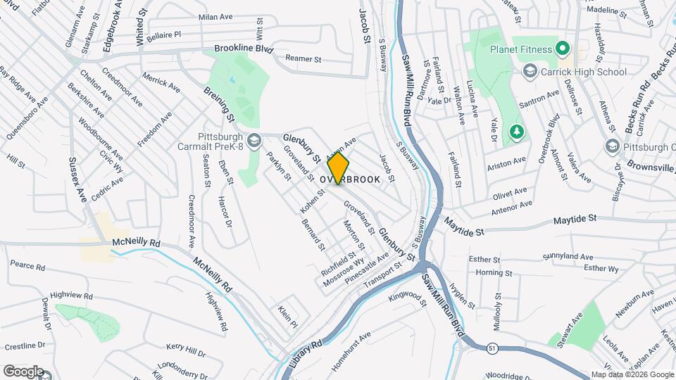 420 Groveland St Map and Location Details