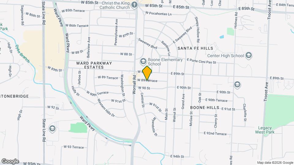 207 W 89 Terrace Map and Location Details