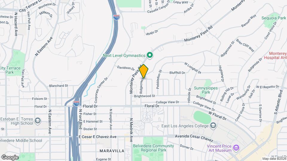 1340 Ridgecrest St Map and Location Details