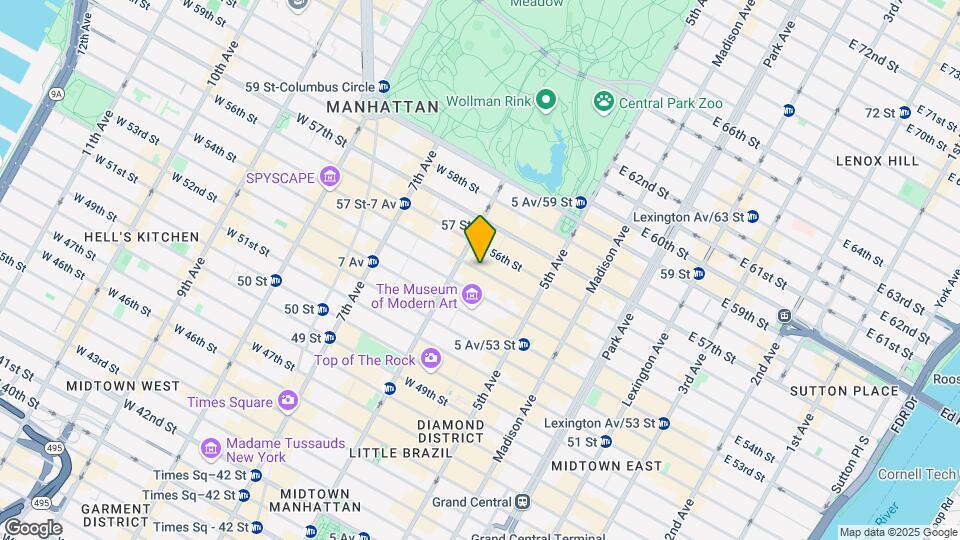 77 W 55th St Map and Location Details