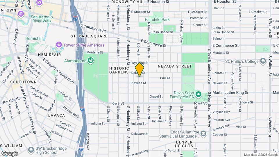 422 S Olive St Map and Location Details