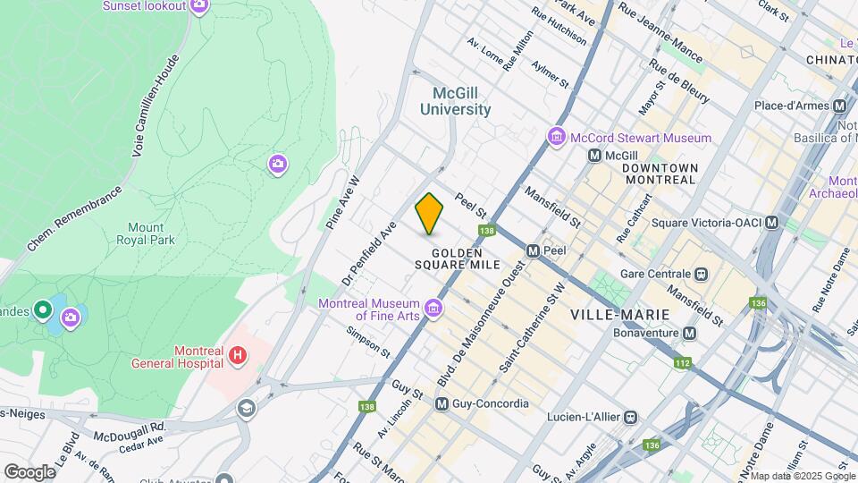 3450 B Rue Drummond, Unit 809 Map and Location Details