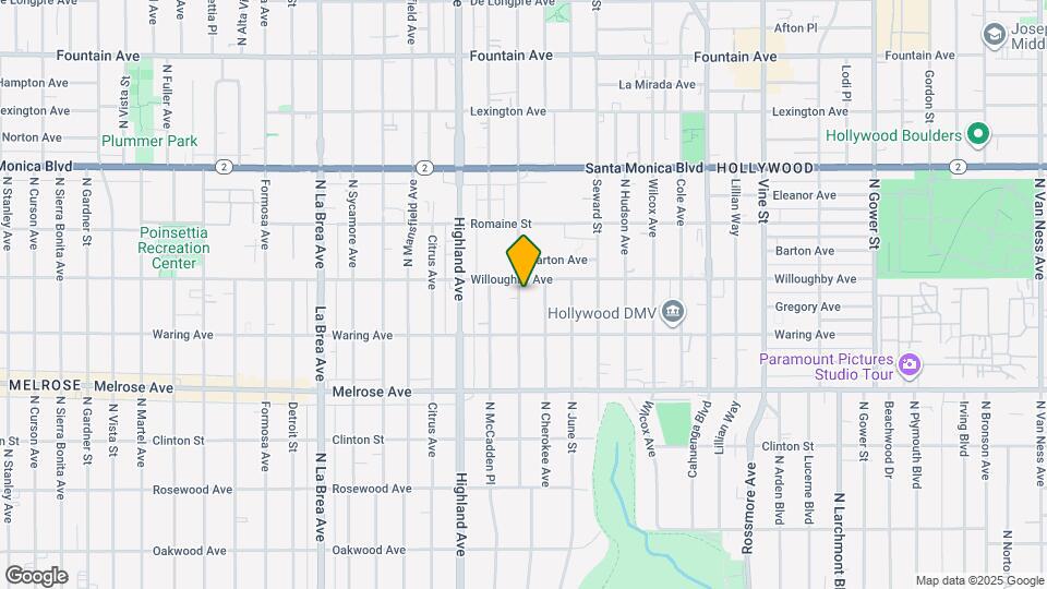 848 N Las Palmas Ave Map and Location Details