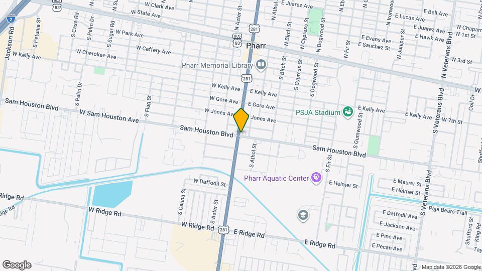 19 E Sam Houston St Map and Location Details