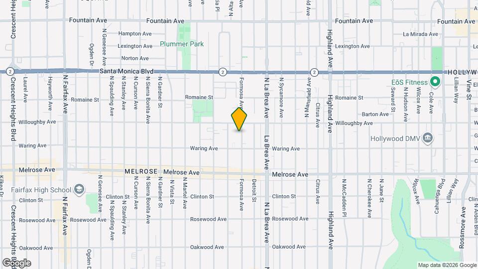 833 N Formosa Ave Map and Location Details