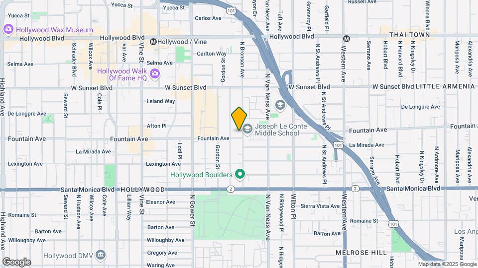 1307 N Bronson Ave Map and Location Details