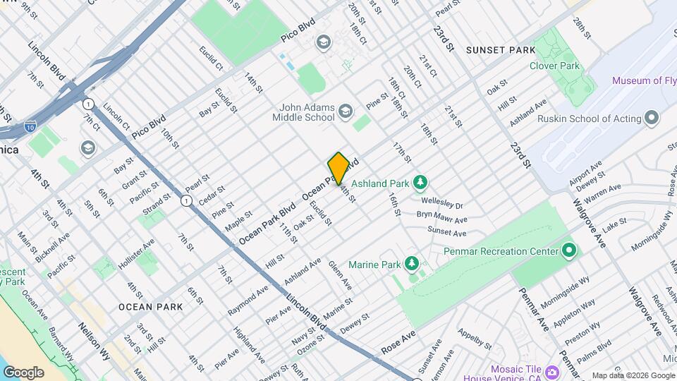 1347 Oak St, Unit 1347 Mapa y Detalles de la Ubicación