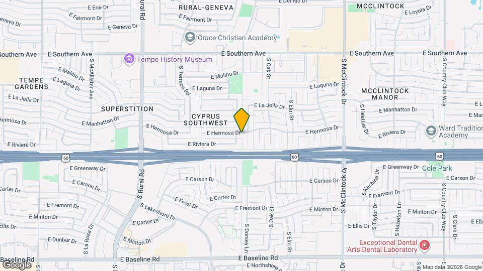 1281 E Hermosa Dr Map and Location Details