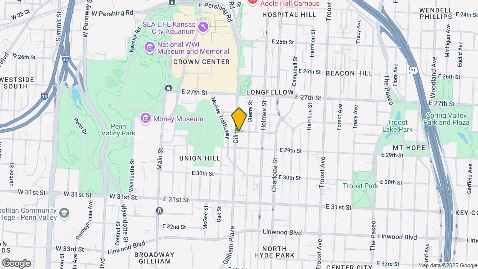 2805-2809 Gillham Rd Map and Location Details