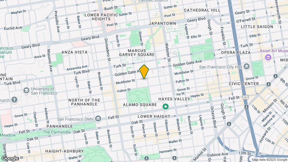 1335 McAllister St Map and Location Details