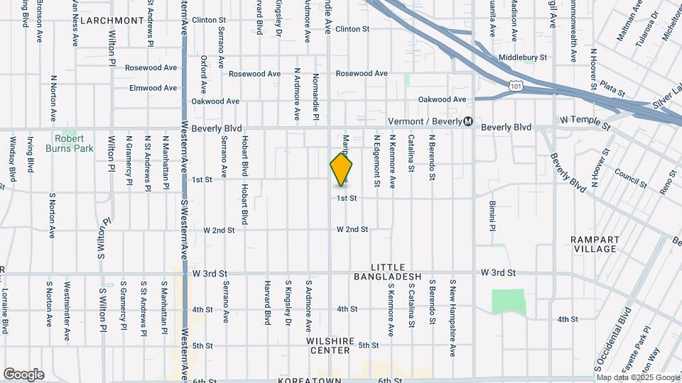 111 N Mariposa Ave Map and Location Details