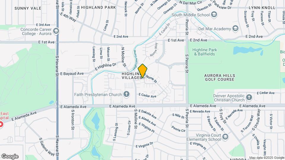 11588 E Bayaud Dr Mapa y Detalles de la Ubicación