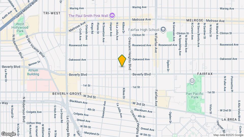 327 N Kilkea Dr Mapa y Detalles de la Ubicación