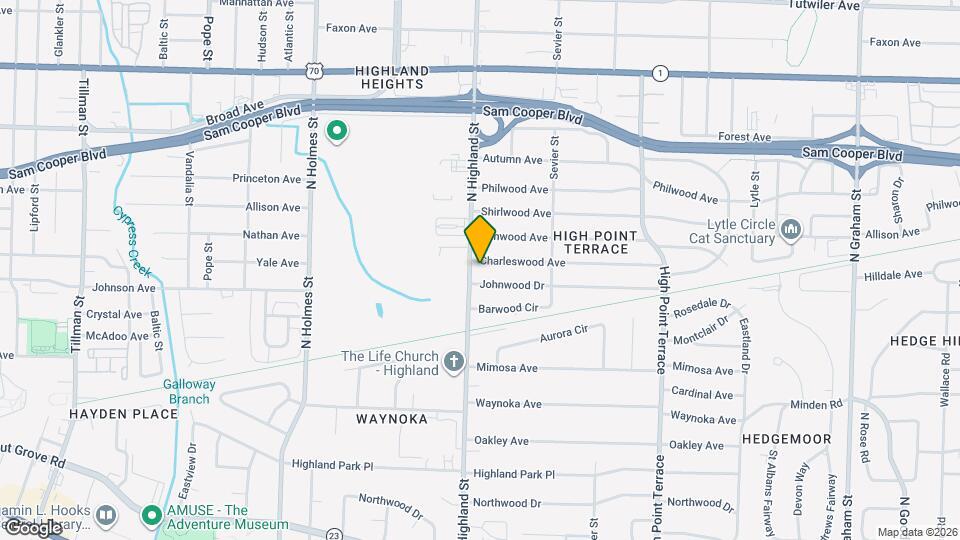 378 N Highland St Map and Location Details