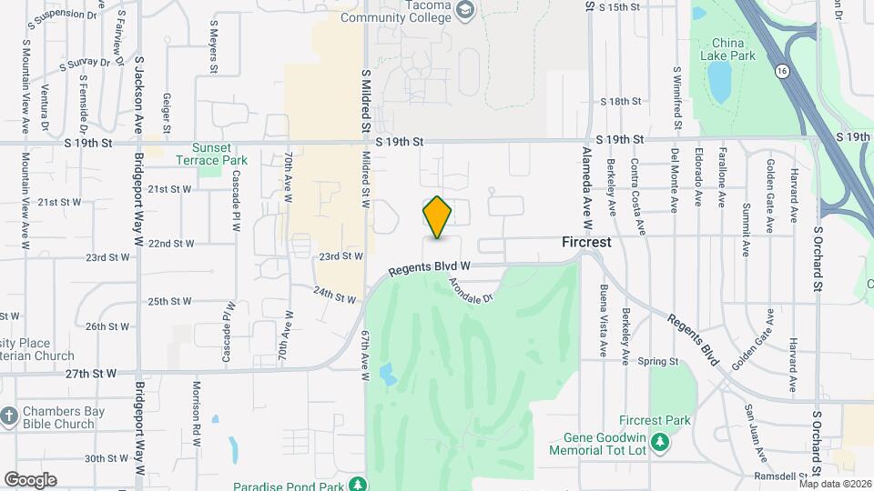 Fircrest Regents Apartments Map and Location Details