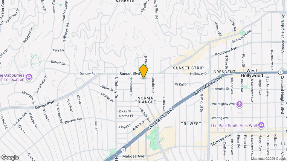 1007 N San Vicente Blvd Map and Location Details