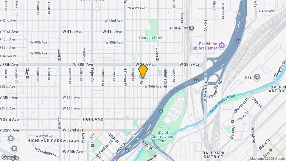 3632 Navajo St Map and Location Details