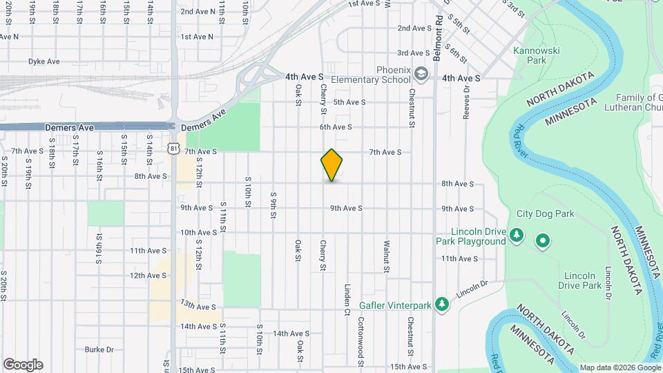 801 Cherry St Map and Location Details