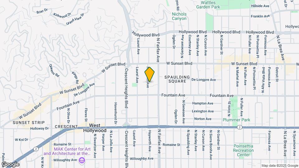 1350 N Hayworth Ave Map and Location Details