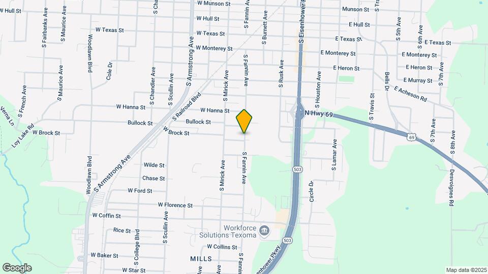 1721 S Fannin Ave Mapa y Detalles de la Ubicación